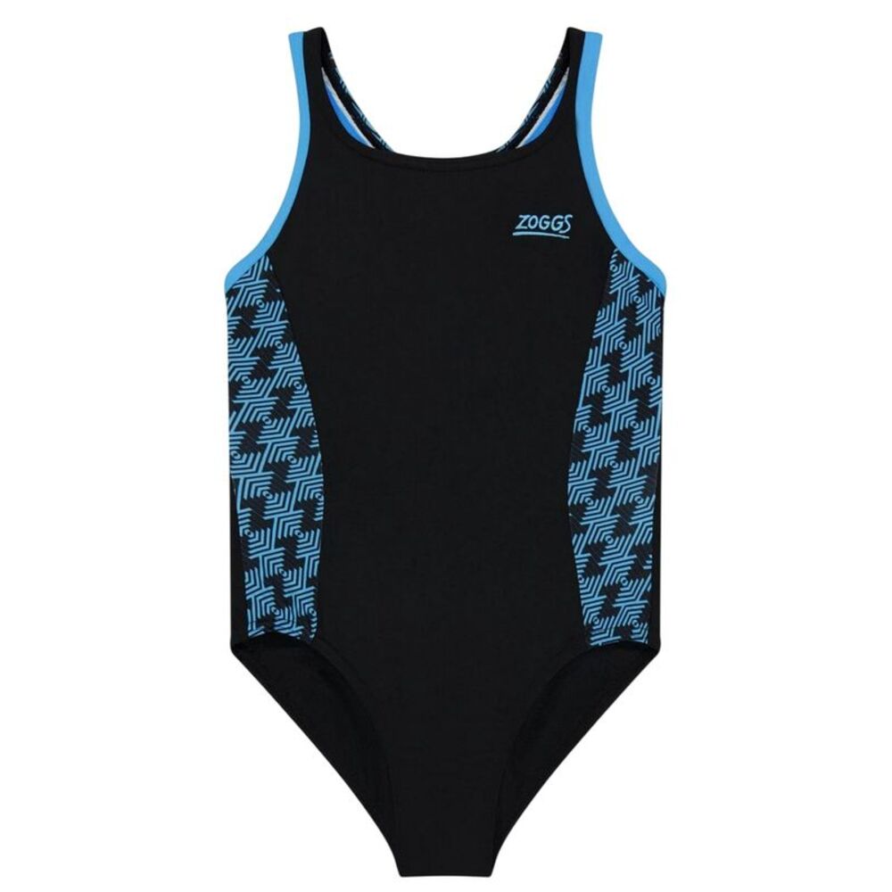 Zoggs Girls Splashback One Piece Bathing Suit / Black